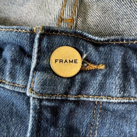 Frame Denim Le Garcon Denim Jeans Skinny Size 26 Dark Wash Factory Distressed - Picture 5 of 10
